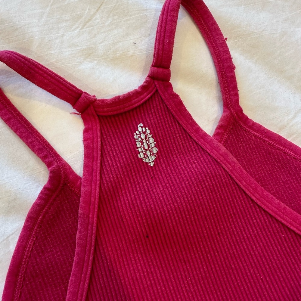 Free People Happiness Runs Crop Tank - Raspberry Color - Picture 3 of 4